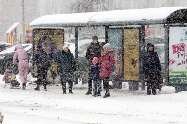 Снегопад в Барнауле. 