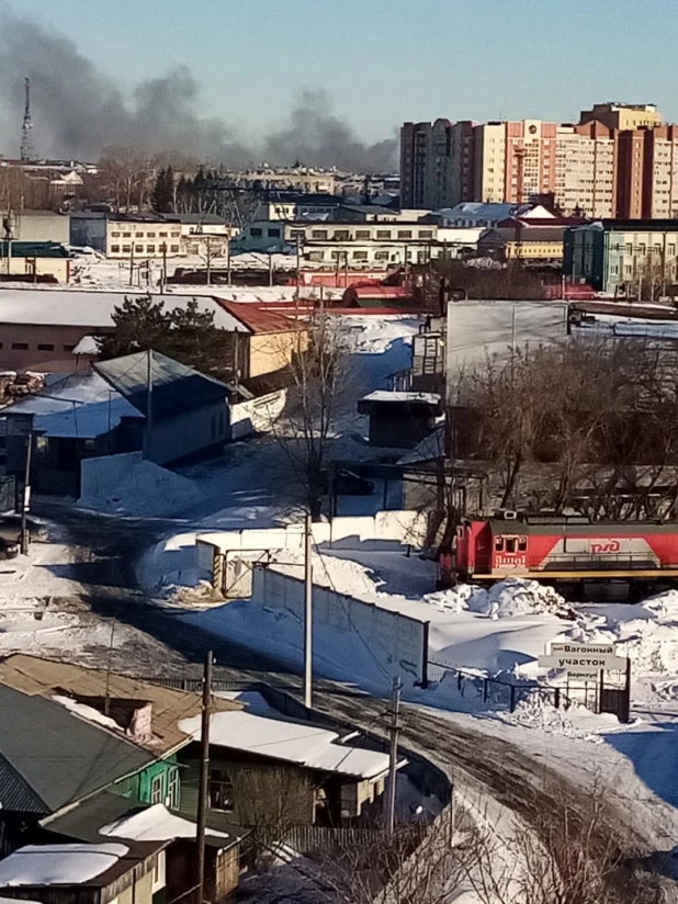 Пожар в Барнауле 11 марта.