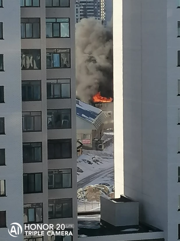 Пожар в Барнауле 11 марта.