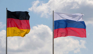 Флаги России и Германии. 