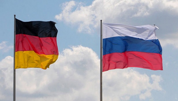 Флаги России и Германии. 