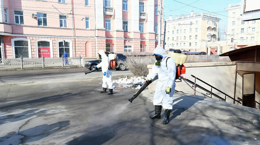 Дезинфекция от коронавируса в Барнауле.