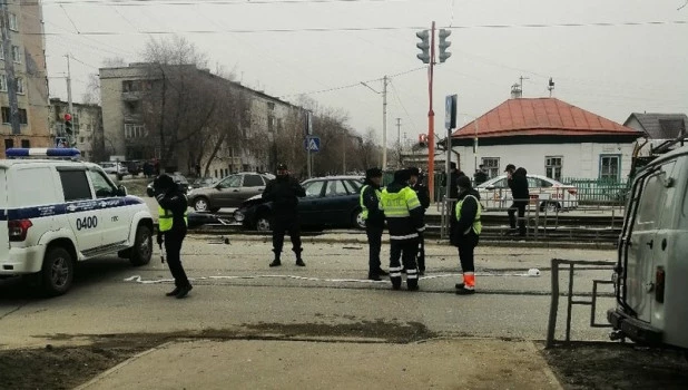 ДТП с баллонами в Барнауле.