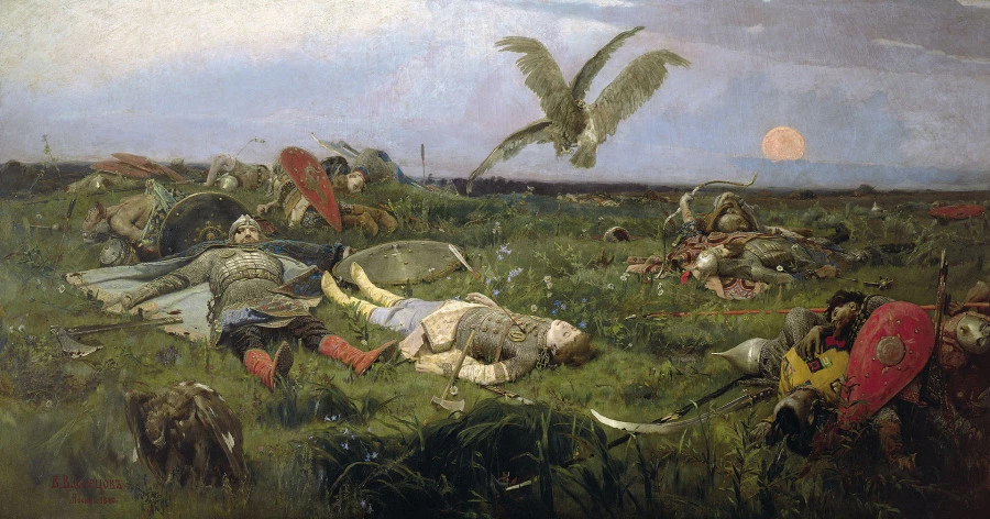 Картина Васнецова «После побоища Игоря Святославича с половцами»