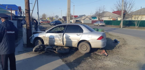 Авария с мотоциклистом в Барнауле.