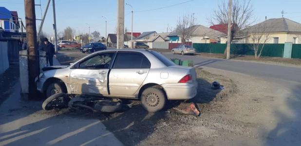 Авария с мотоциклистом в Барнауле.