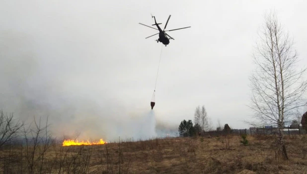 Ликвидация ландшафтных пожаров в Новосибирской области.