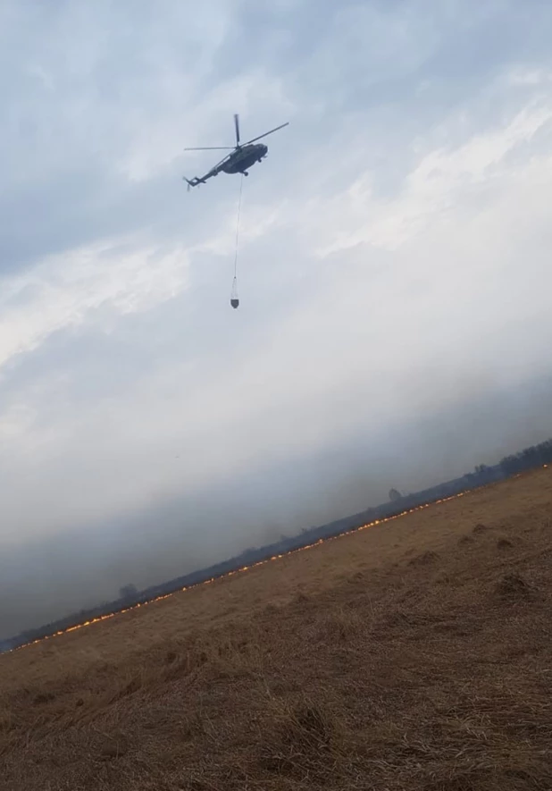 Ликвидация ландшафтных пожаров в Новосибирской области.