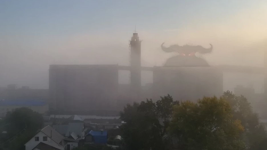 Туман в Барнауле 22 мая.