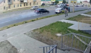 Момент ДТП на ул. Советской Армии.