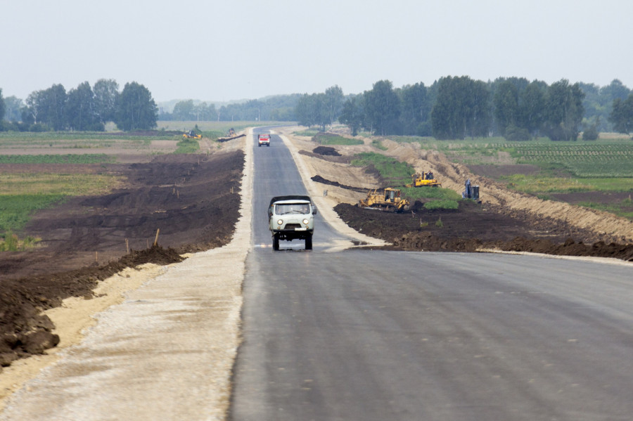 Расширение Чуйского тракта в июле 2020 года в Алтайском крае.
