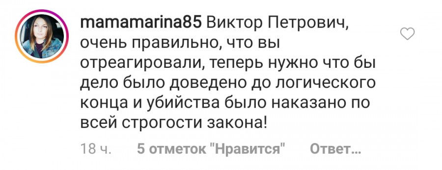 Комментарии в Instagram-аккаунте @gubernator_tomenko