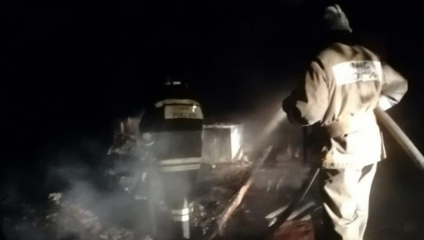 Ночной пожар в Алтайском крае.
