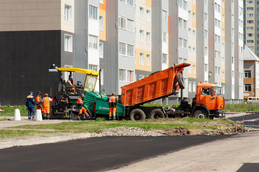 Работы по строительству участка улицы Сиреневой.