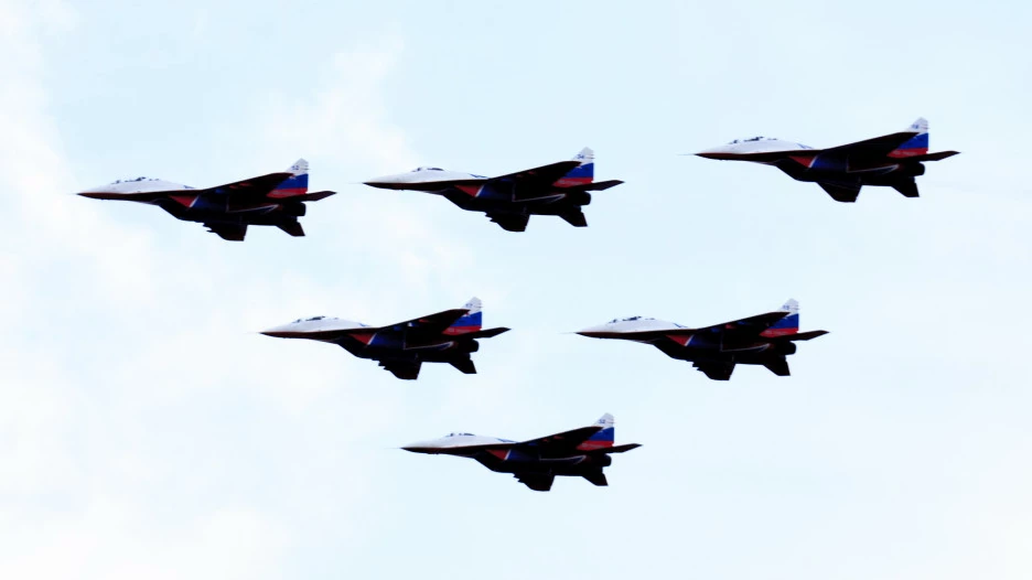 Пилотажная группа «Стрижи» в Барнауле.