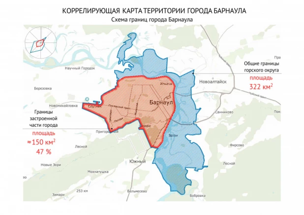 Анализ зеленого каркаса Барнаула.