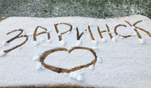 Снег в Заринске.