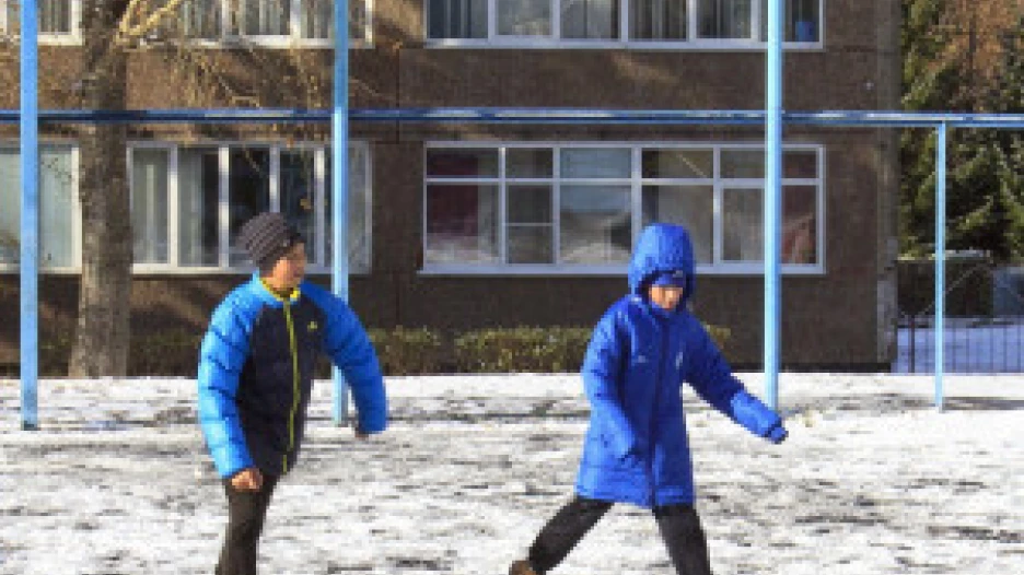 Снег в Барнауле.