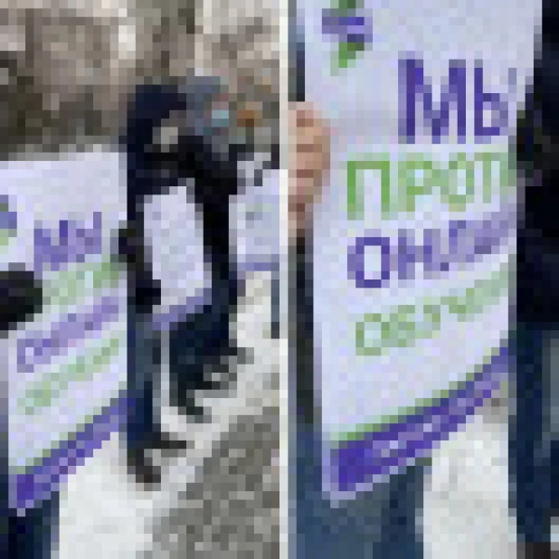 Акция «Мы против внедрения постоянного дистанционного обучения».