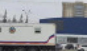 Мобильный пункт вакцинации в Барнауле.