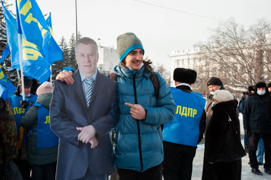 Несанкционированный митинг в поддержку Навального в Барнауле. 23 января 2021 года. 