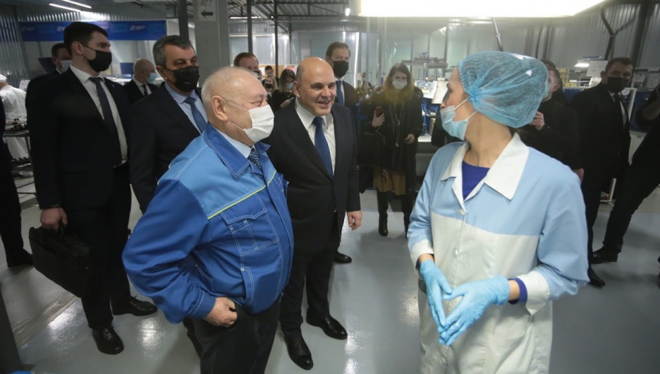 Михаил Мишустин на Алтайском заводе прецизионных изделий. 2 марта 2021 года.