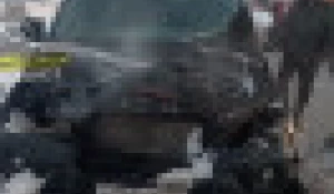 Сгоревший BMW X5.