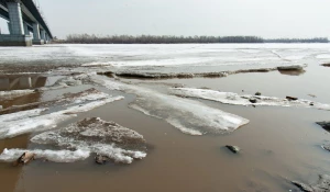 Обь перед началом ледохода. 