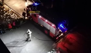 Пожар на ул. Попова в Барнауле.