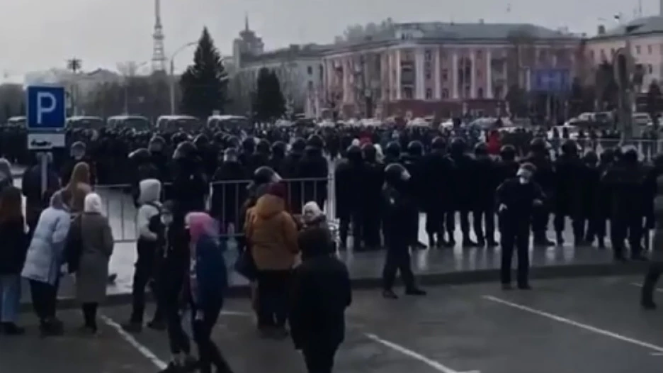 Несанкционированная акция протеста в Барнауле. 