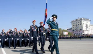 Парад Победы на площади Советов в Барнауле. 9 мая 2021 года