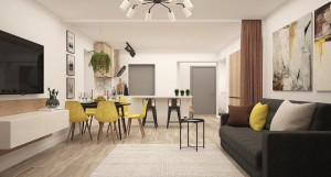 Интерьер квартиры-студии.