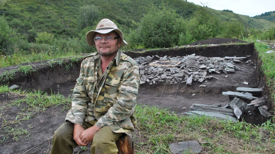 Археологический лагерь в долине Межеумка. Сергей Ситников.