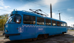 Обновленный московский трамвай.
