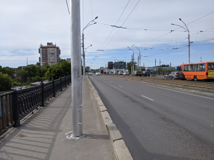 Аварийный мост на проспекте Ленина.