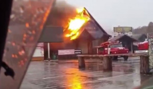 Пожар в кафе в Сростках.