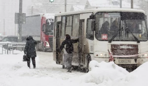 Мощный снегопад в Барнауле. 