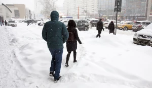 Мощный снегопад в Барнауле. 