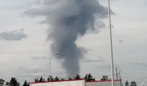 Пожар на заводе взрывчатки в Дзержинске.