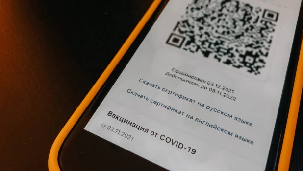 Сертификат о вакцинации. QR-код.