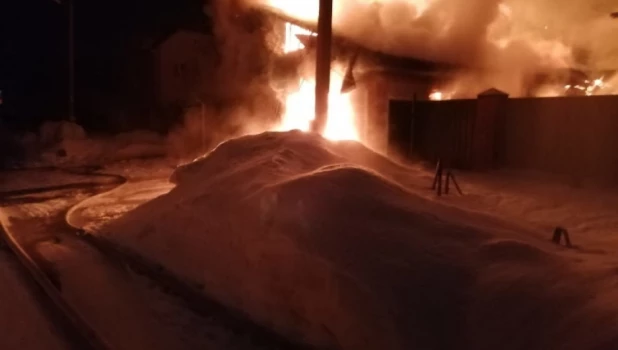 Пожар в Барнауле.