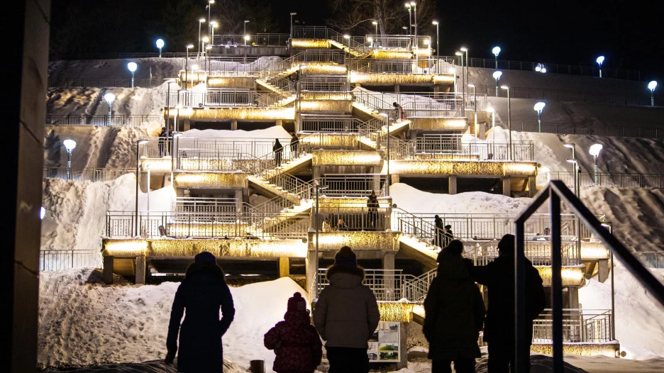 Ночные огни зимнего Барнаула. 