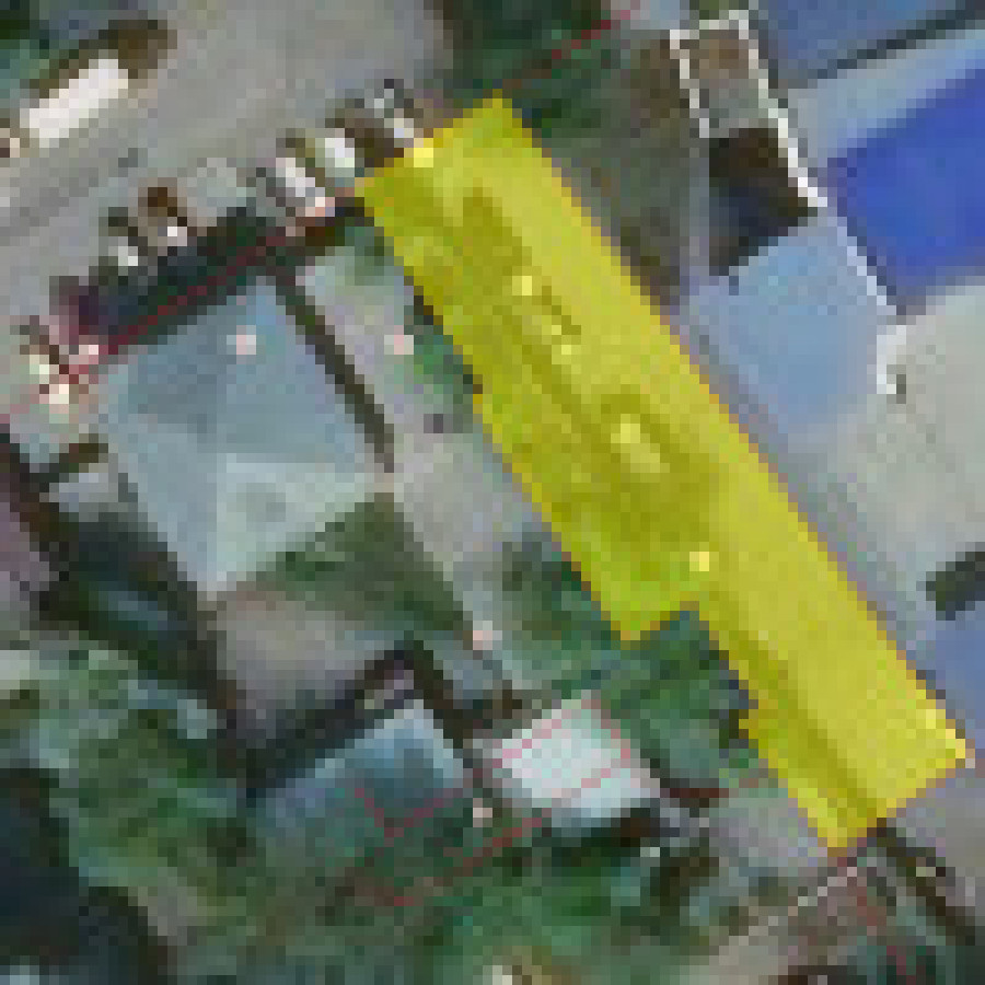 Скриншот фрагмента публичной кадастровой карты. Желтым изображен участок земли на ул. Короленко, 109-а.