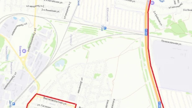 Маршрут автобуса №120 на время ремонта моста в Новоалтайске.