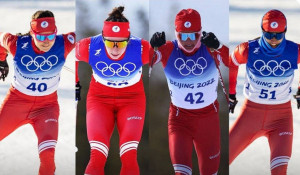 Женская сборная России по лыжным гонкам.