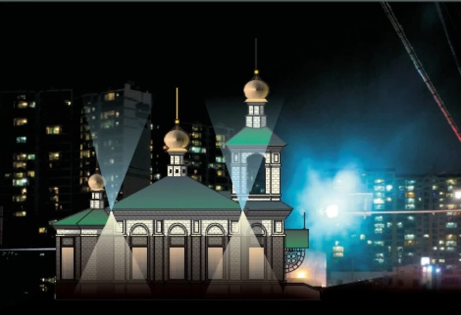 Визуализация эскизного проекта храм Иконы Божьей Матери на ул. Шумакова, 55.