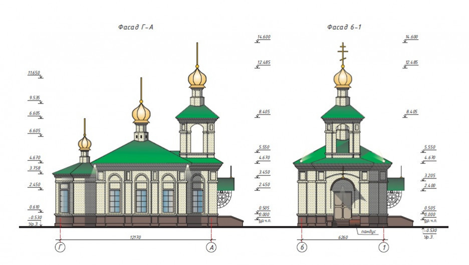 Визуализация эскизного проекта храм Иконы Божьей Матери на ул. Шумакова, 55.