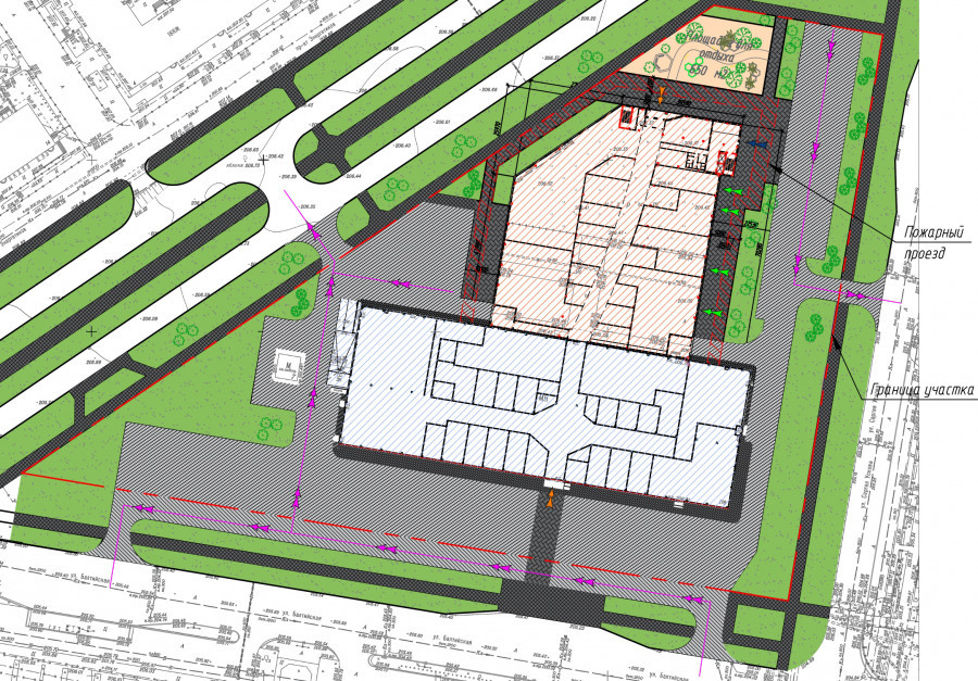 Визуализация проекта нового торгово-офисного центра компании &quot;Мария-Ра&quot; на ул. Балтийская, 116.