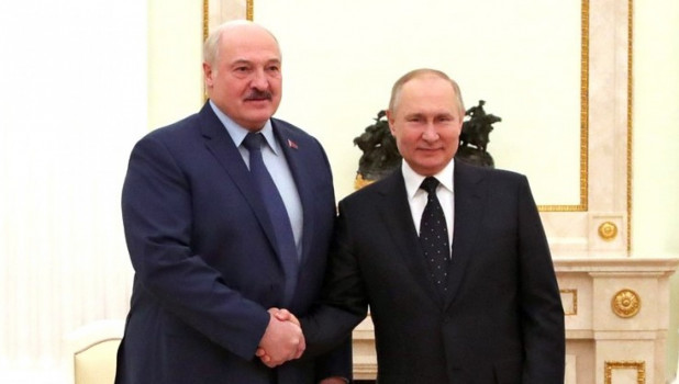 Александр Лукашенко и Владимир Путин в Кремле, 11 марта 2022.