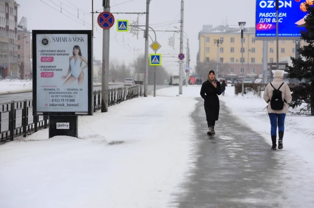 Снегопад в Барнауле. 24 марта 2022 года.